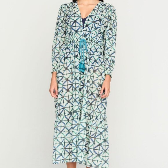 Marie Oliver Alanis Coverup Beach Dress in Aqua Dye - Picture 1 of 11